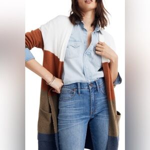 Madewell “Kent” color block cardigan